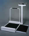 Mechanical or digital scales for weighing patients while they are safely and comfortably seated